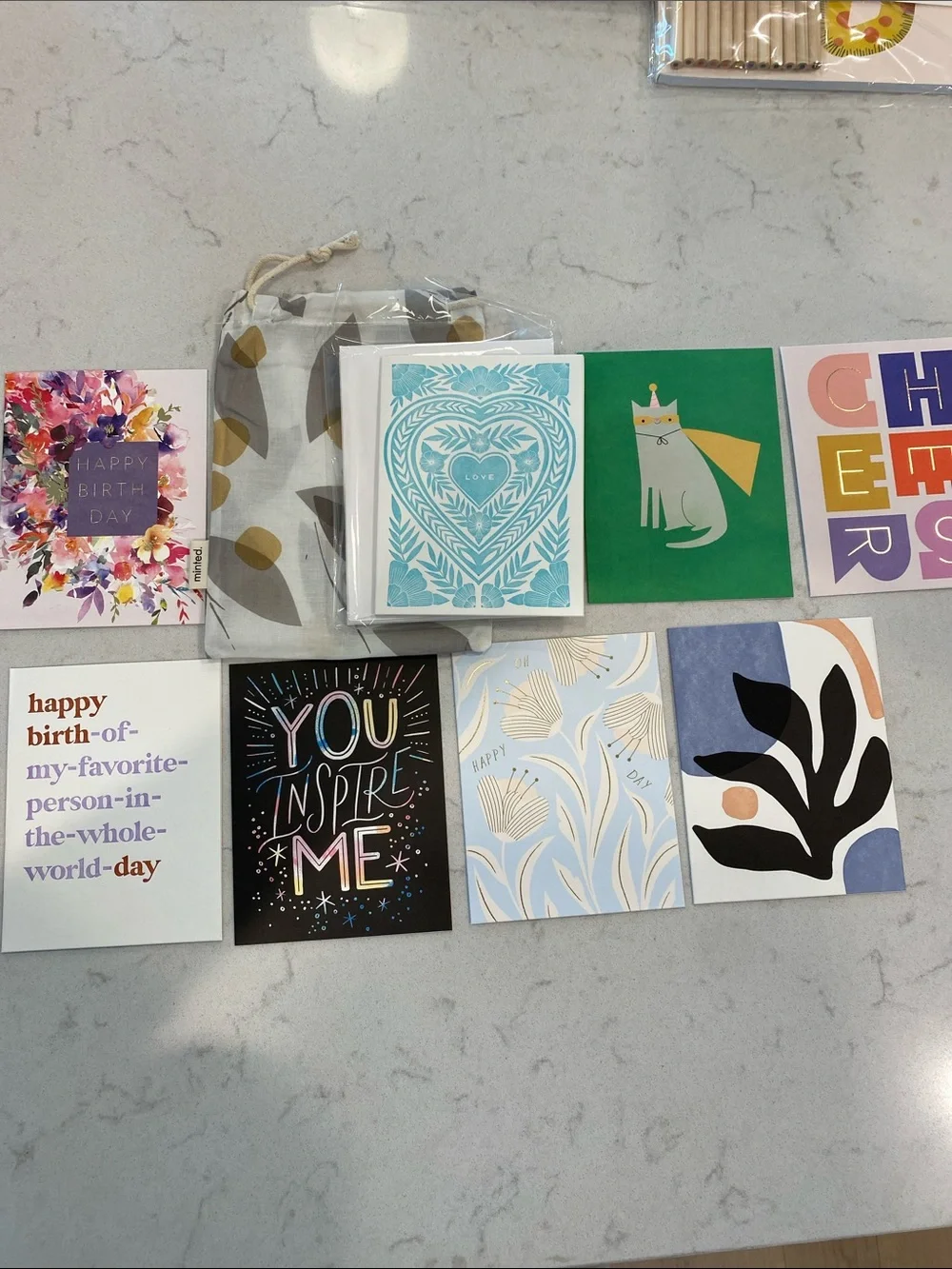 Minted kit - wrapping paper, cards, artist coloring book